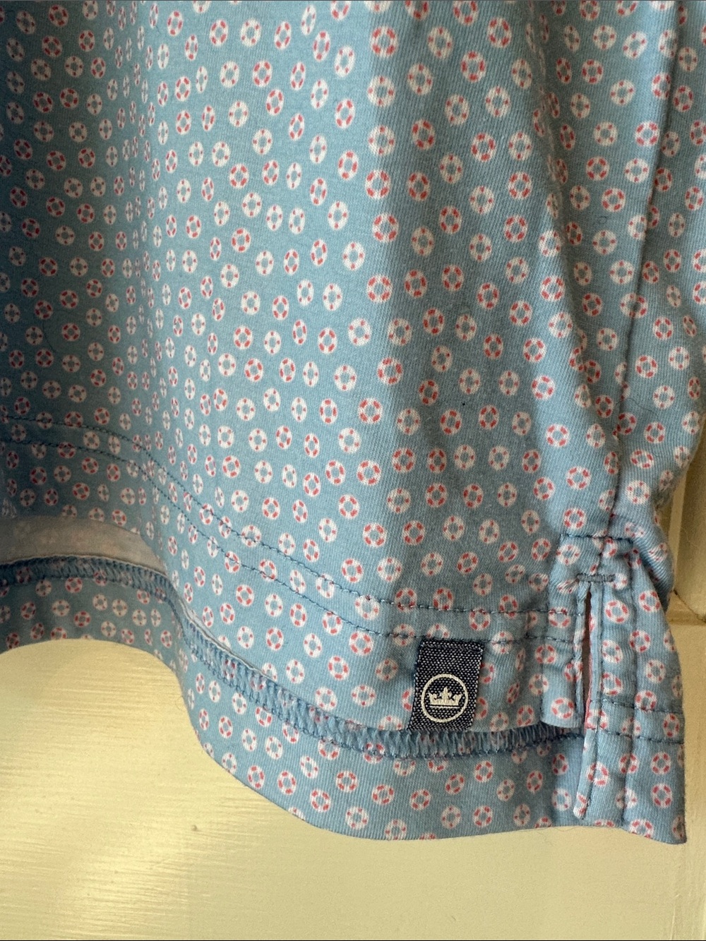 Peter Millar Light Blue Micro-Print Polo - Picture 4 of 7